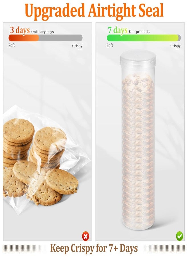 CIYODO 2Pcs Transparent Plastic Pastry Cookie Jars with Lid Food Storage Container for Snack Keeper and Dry Goods Resistant Portable Food Organizer - Image 4